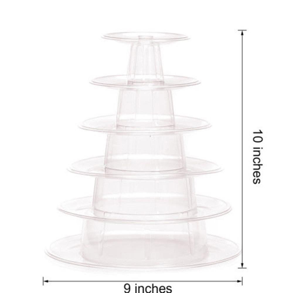 6 Tiers Round Macaron Tower Stand Cake Display Rack for Wedding Party Decor