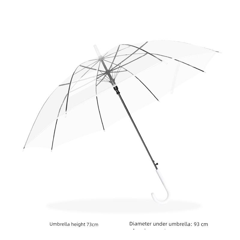 High-Quality Transparent Umbrella with Automatic Long Handle, Suitable for Girls, Large Size, Thickened and Reinforced, Cute and Stylish