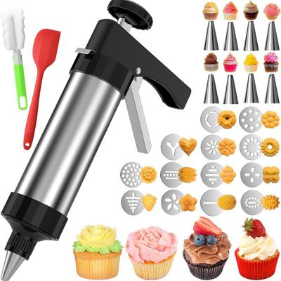 Prensa de Biscoitos com Bicos Aço Inoxidável Fabricante de Biscoitos Fácil de Apertar Modelador de Massa Ferramenta para Decoração de Biscoitos para Uso Doméstico Comercial