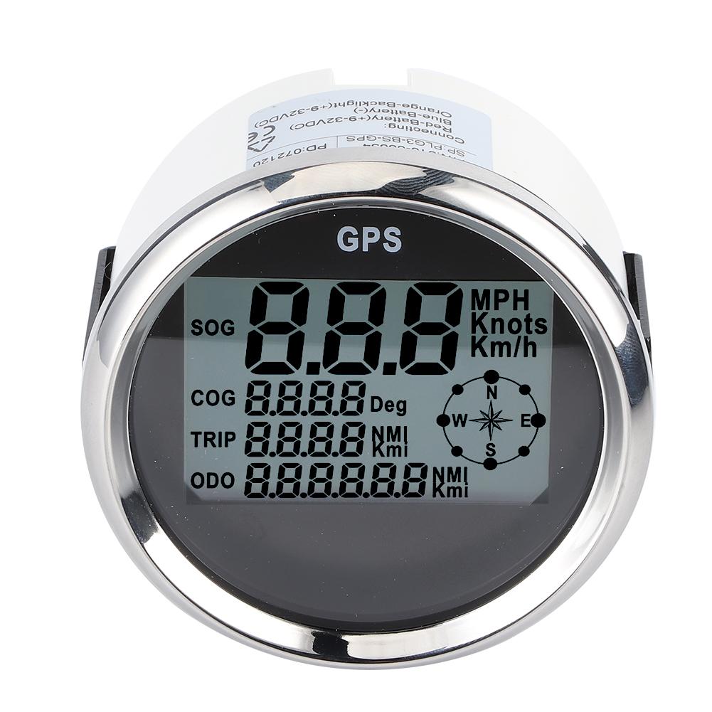 3.3in 12V 24V GPS Speedometer with Backlight Digital Gauge 0‑999 Knots KM H MPH for Car Boat Yacht Vessel