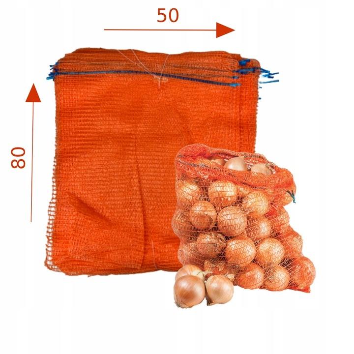 Worki Raszlowe 30 Kg 50X80 Pomarańczowe Na Ziemniaki Cebulę 100 Szt