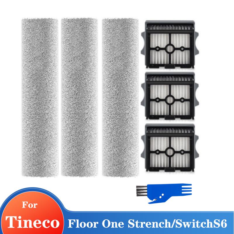 For Tineco Floor One Stretch S6 /Switch S6 Vacuum Cleaner Accessories Detachable Soft Roller Brush HEPA Filter Kit Parts