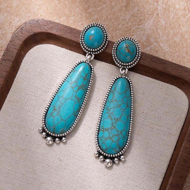 

Модні сережки-краплі для жіночих прикрас синій