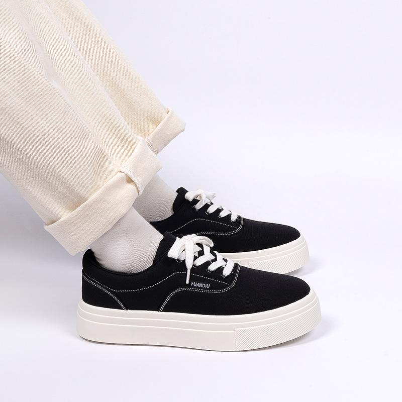 Global classic platform canvas shoes 2025 spring men's sports trend white shoes versatile and popular low-top board shoes