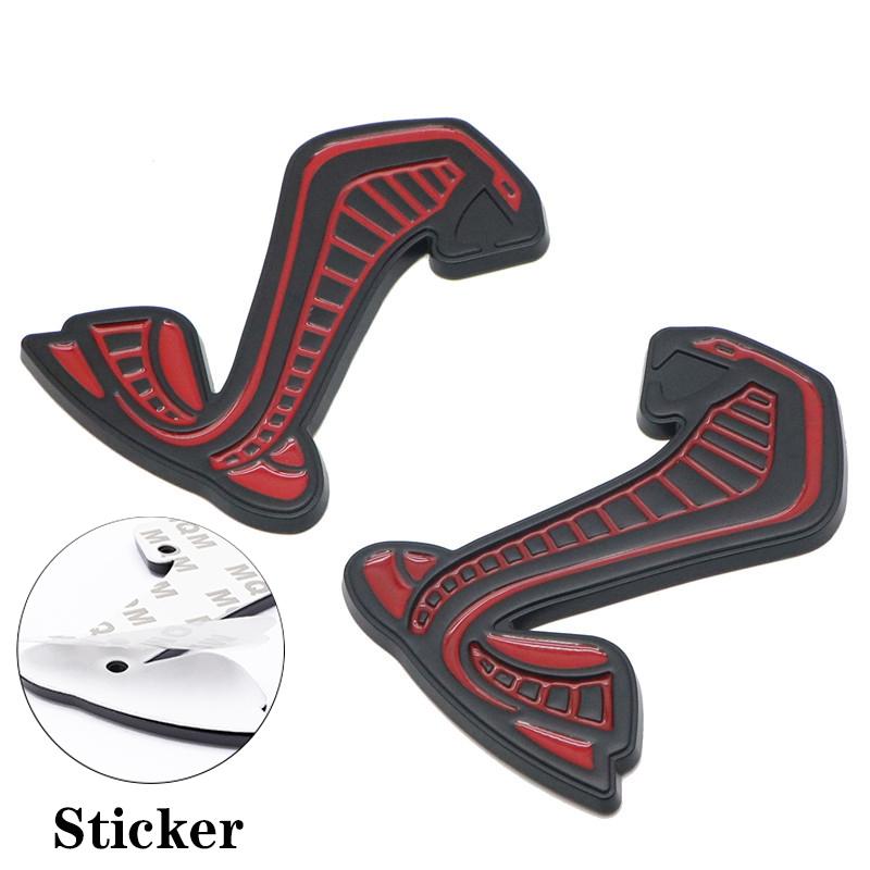 3D Metall Mustang Schlange Kobra Viper GT350 Autoaufkleber Abziehbilder Motorhaube Frontgrill Emblem Für Ford Mustang Shelby SVT GT500