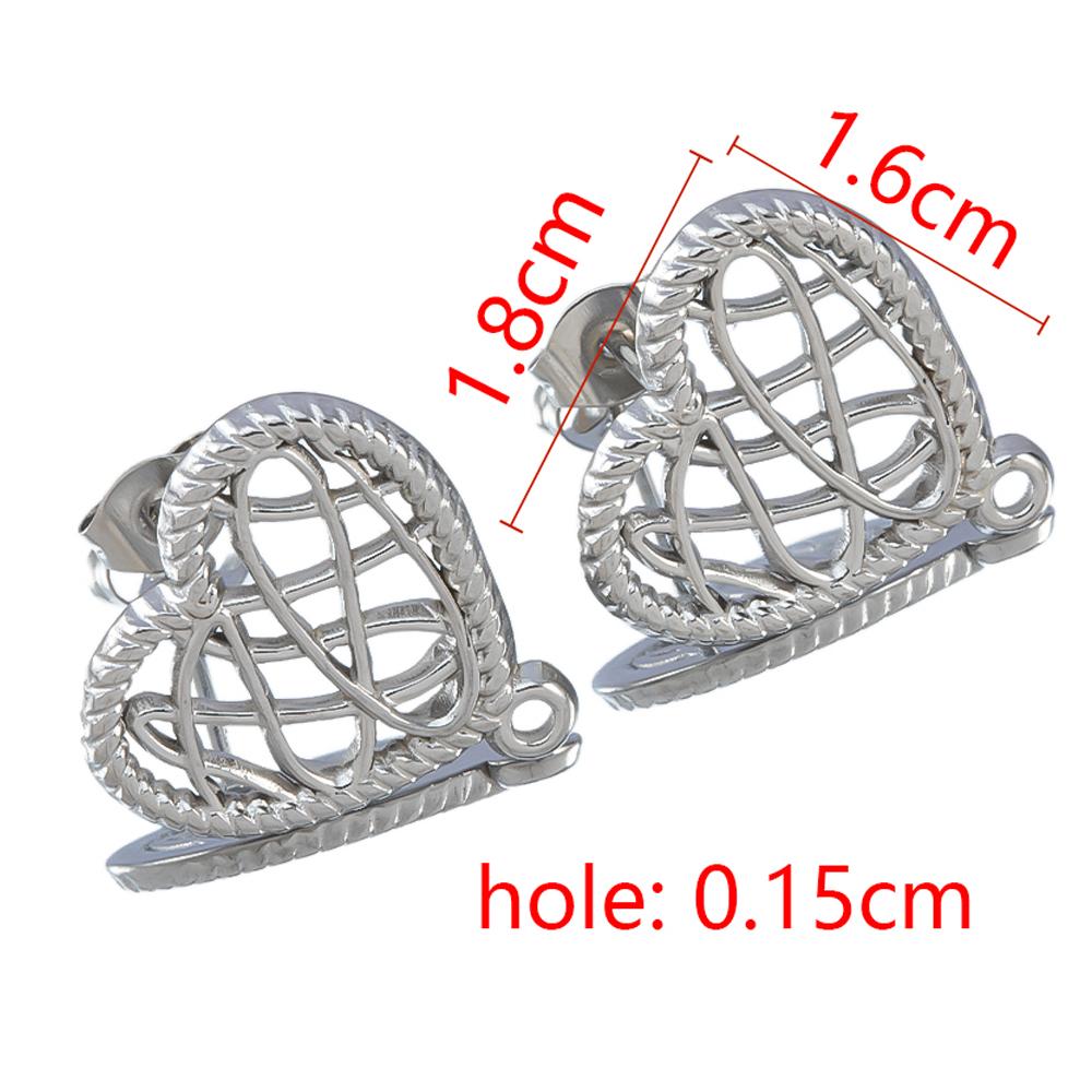 2pcs 4pcs Stainless Steel Love Heart Ear Studs Minimalist Stud Earrings Earplug for Women Girl DIY Accessories Jewelry Making