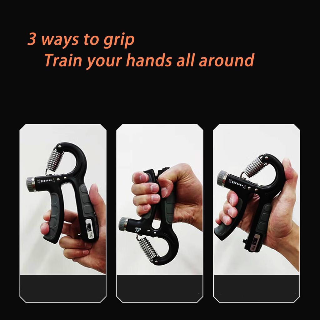 Ergonomic Adjustable Size Hand Grip Strengthener with Digital Counter5-60kg ResistanceIdeal for Fitness Muscle Training Rehabili