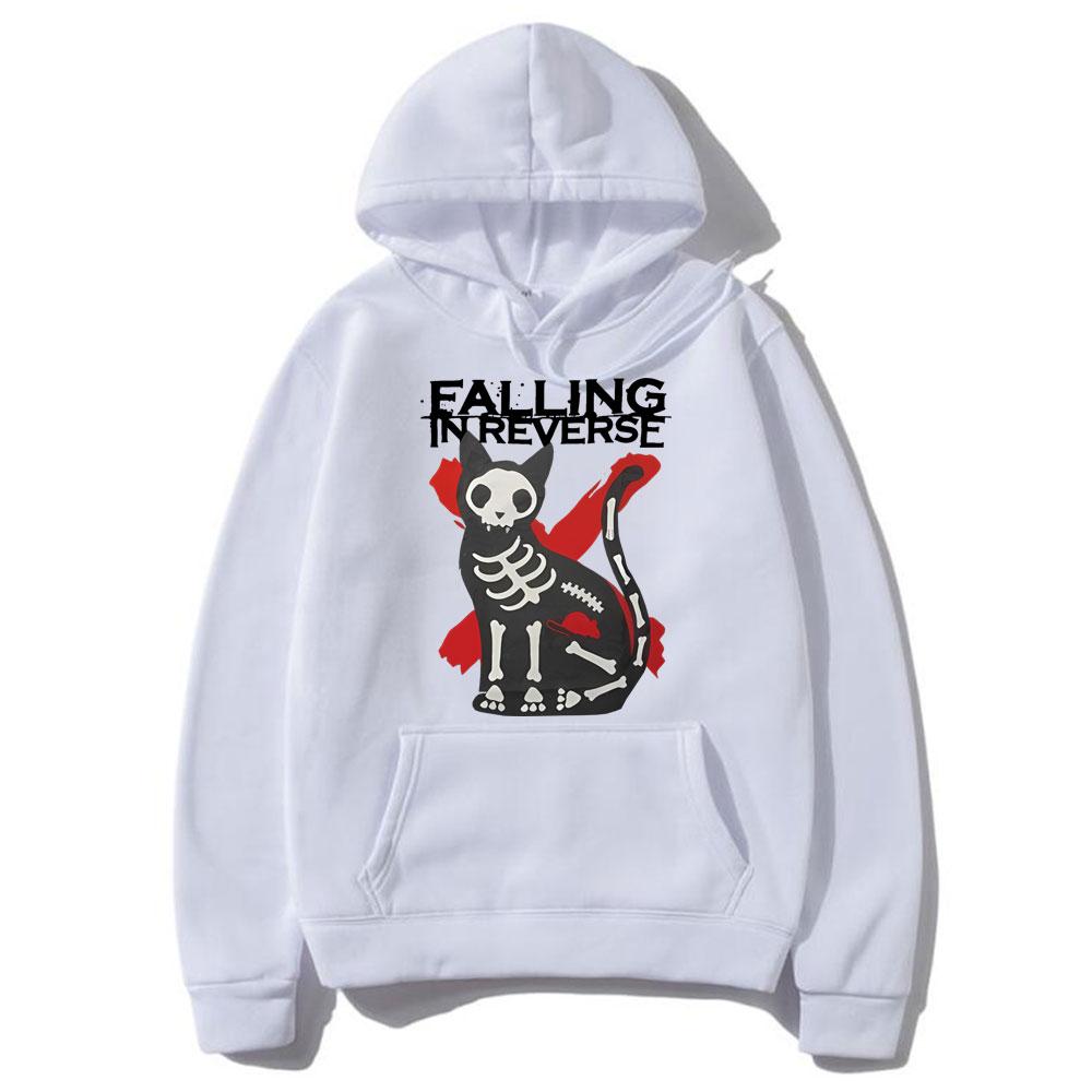 Falling In Reverse Cat Graphic Hoodie Men Women Gothic Casual Oversized Sweatshirt Men's Vintage Streetwear Male Cotton Hoodies