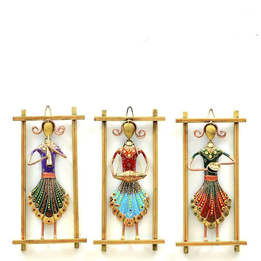 Musician Set Metal Wall Hanging Wall Decor Home Decor- Indian handicrafts Showpiece Figurine for Gifting Purpose | Home Decoration Showpiece