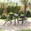 VidaXL 5-Piece Garden Dining Set - Black Textilene and Steel 3379374