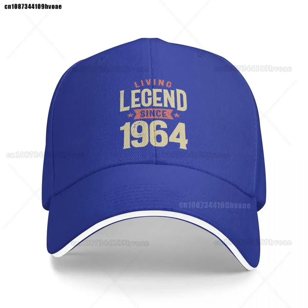 Baseballkappen 60 Jahre Lebende Legende 1964 60. Geburtstag Vielseitig Für Männer Frauen Trucker-Kappe Kopfbedeckung Verstellbar
