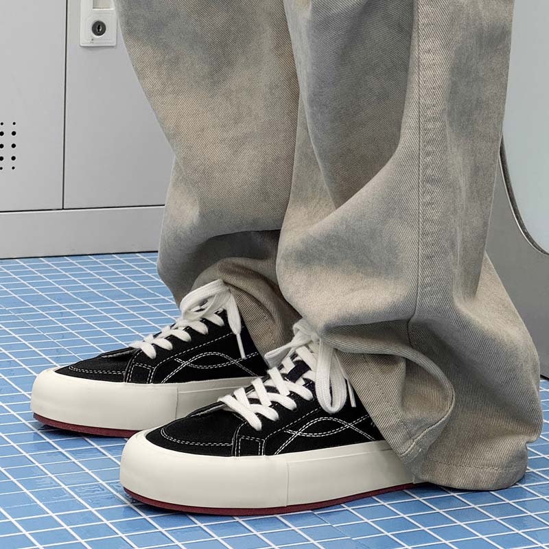 Men Casual Canvas Walking Shoes Low Top Lace Up Street Sneakers Outdoor Daily Travel Comfort Footwear Lightweight Comfort Fit