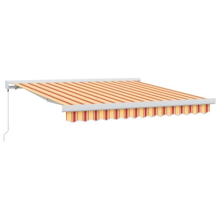 VidaXL Auvent Rétractable Manuel Jaune et Orange 350x250 cm 3330261