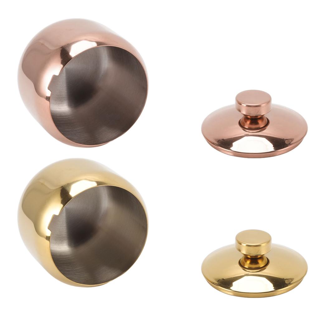 Stainless Steel Gold Seasoning Condiment Pot Spice Salt Sugar Pepper Container Jar Storage Organizer