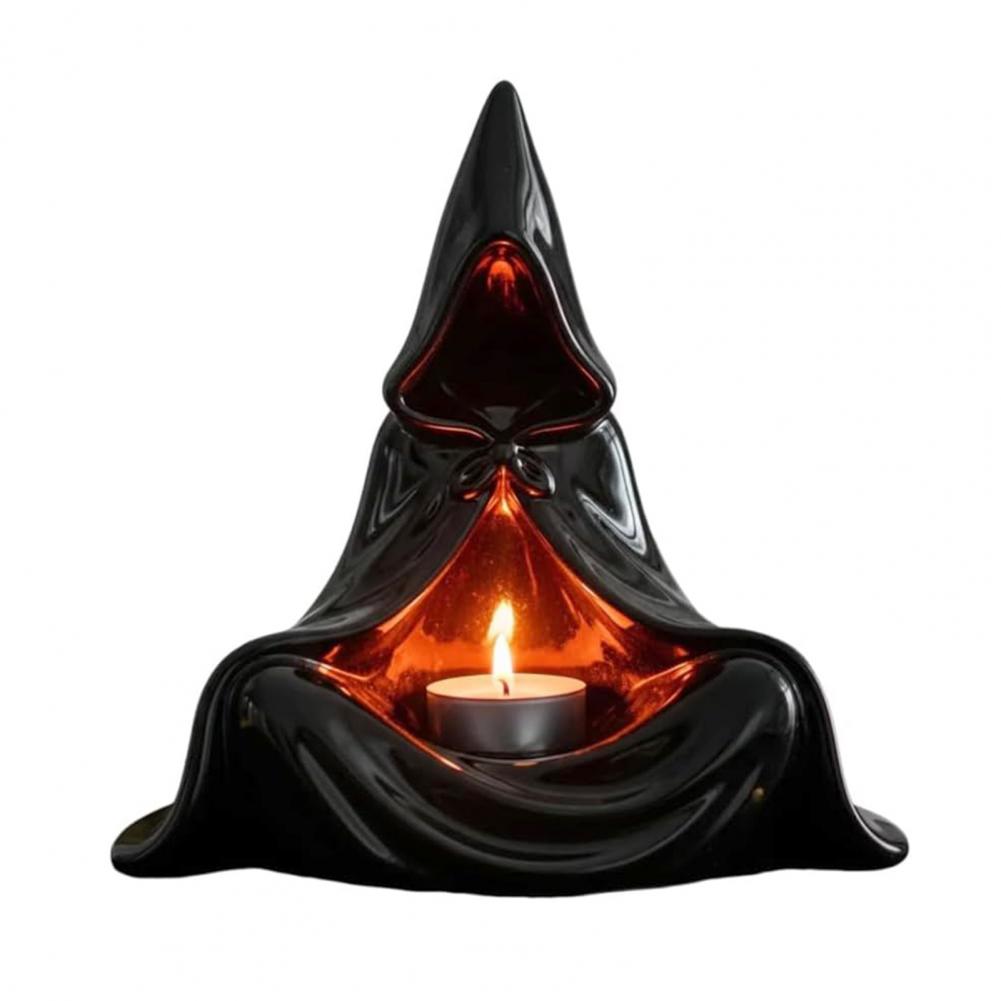 Candle Holder Witchcraft Candle Holder Candle Holder with Hooded Cloak Tealight for Home Tabletop Decor Unique Halloween