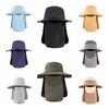 UV Protection Summer Fisherman Cap Removable Neck Flap Waterproof Removable Visor Hat Face Neck Cover Quick Drying Bucket Hat