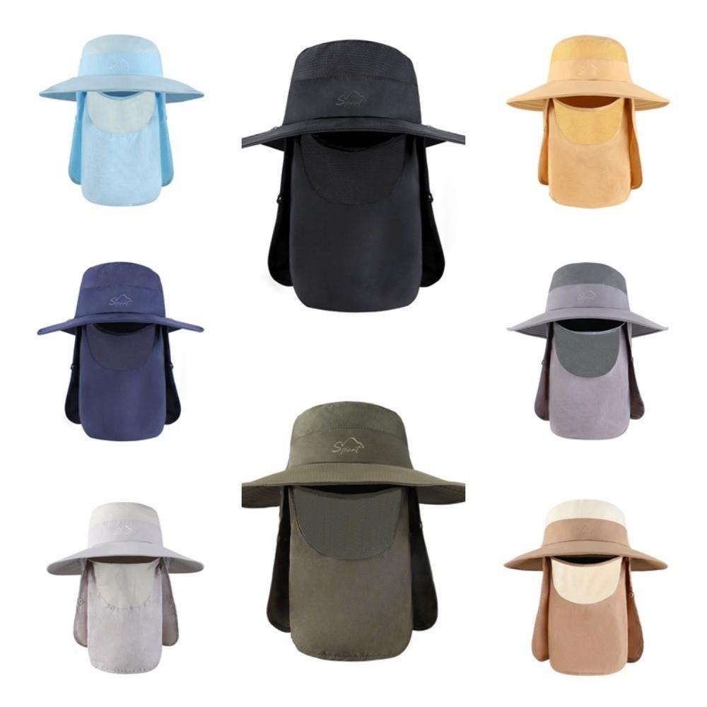 UV Protection Summer Fisherman Cap Removable Neck Flap Waterproof Removable Visor Hat Face Neck Cover Quick Drying Bucket Hat
