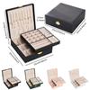 Vintage Doppelschichtiger Schmuckaufsteller Organizer Schmuck Aufbewahrungsbox Ohrringe Ringe Halter Reise Multifunktionsetui