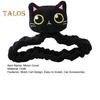Black Cat Rearview Mirror Cover with Elastic Band Four Seasons Universal Auto SUV Truck Rear View Mirror Plush Cat Decoration Car Interior Accessories