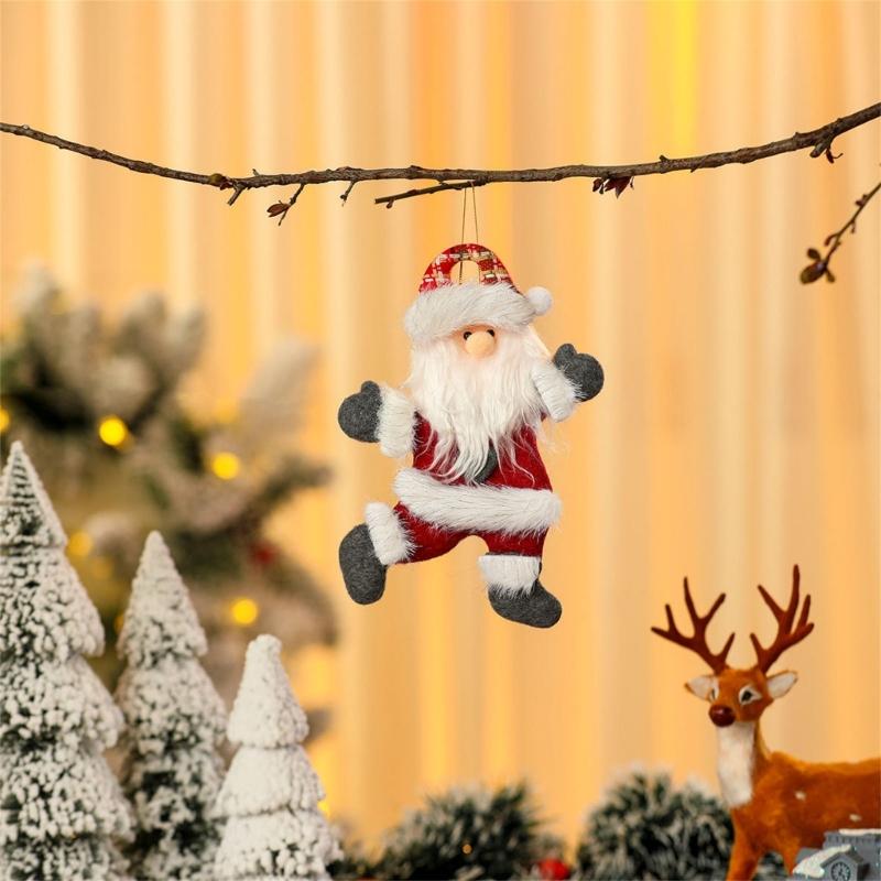 4 Pcs Bear Santa Pendant for Holiday Party Decorations Hanging Ornament Christmas Tree Ornament