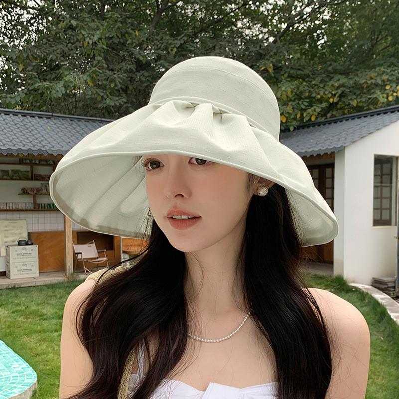 Summer Fashion Bowknot Sun Hat With Wide Brim For Outdoor Sun Protection