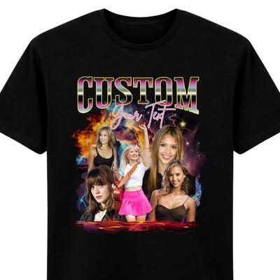 Custom 90s Style Graphic Tee – Personalized Photo Shirt or Kids Shirt