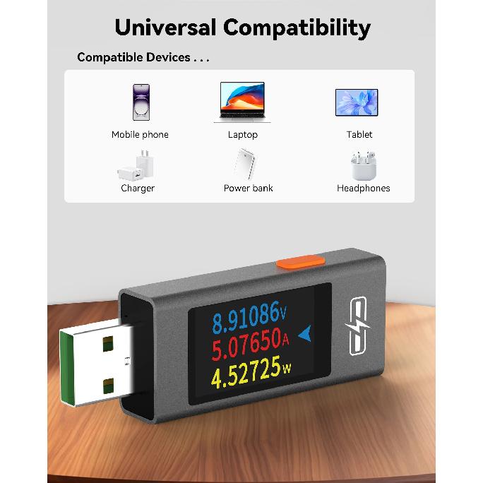 UT01U NEW USB Tester 4-30V 6.5A DC Voltage Meter Ammeter 0-195W Real Time Power Current Voltage Monitor Charging Capacity Tester