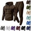 Herren Lässiges 2-teiliges Set Hoodie und Hose mit elastischem Bund und geradem Bein mit lustigem Buchstabenaufdruck