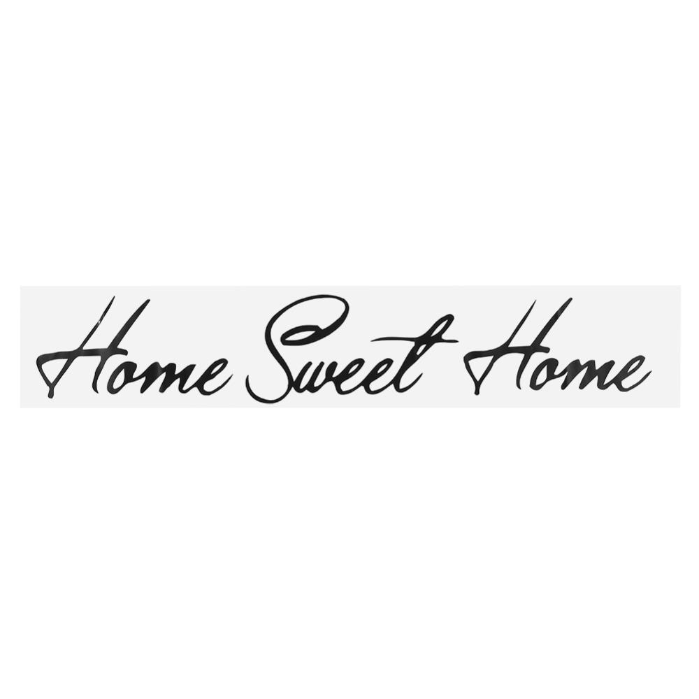 PVC Wall Sticker Decals Black Self-Adhesive Wall Letter Stickers Letter Design Flower Pattern Home Decor Stickers Entryway Decor