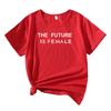 THE FUTURE Summer European and American Style Letter Graphic Round Neck Short Sleeve T-shirt