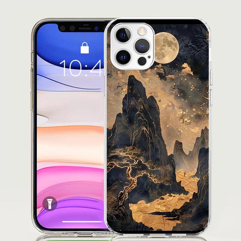 Chinese Style ink Painting Art Phone Case For iPhone 17 Air 16 15 Plus 11 14 Pro Max 13 Mini 12 7 8 + SE Pattern Art Customized