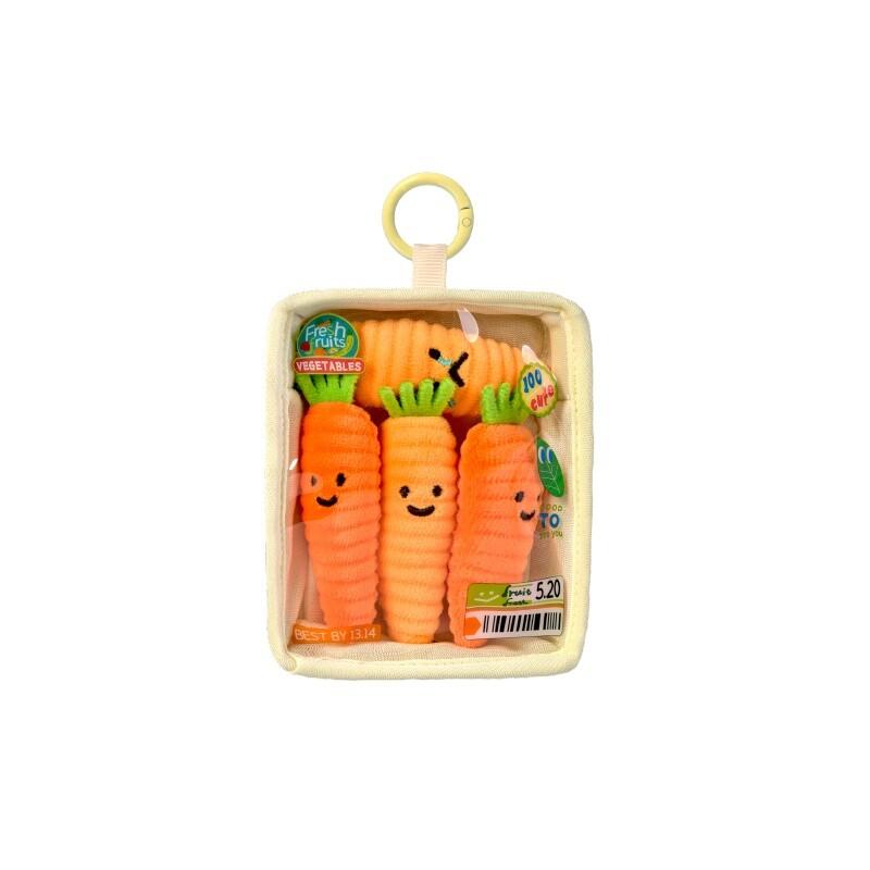 10 cm Mini Simulatie Voedsel Pluche Speelgoed Fruit Groente Schotel Sinaasappel Maïs Wortel Gevuld Speelgoed Tas Hanger Bedeltjes Voor Meisjes 10cm beige