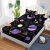Math Galaxy Cartoon Planet Pattern Sheet Three-Piece Digital Printing Bedding Boys Girls