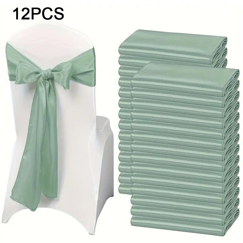 

12шт декоративный бантовый чехол для стула банкетный атласный вечерний сплошной рождественский стул ленты на День благодарения свадьба несколько цветов