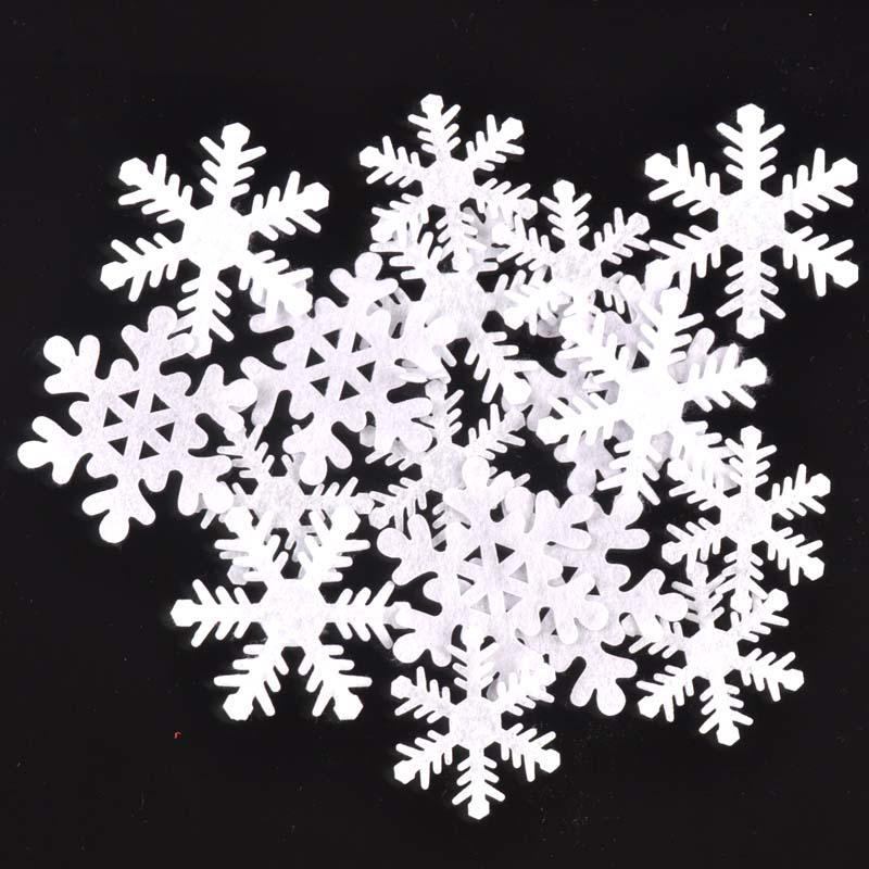 Mini Non-Woven Snowflake Christmas Decor with Silk Flower - No Back Adhesive