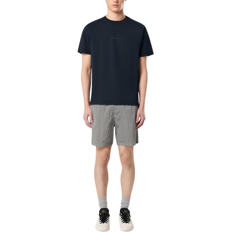 STONE ISLAND Ss25 Reflective Logo Round Neck Short Sleeve T-Shirt Men Tops Navy-Blue K1S1521000-20S0080-V0020