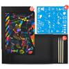 50pcs 18.5cm Scratch Painting Set with 4pcs Painting Template Ruler Imaginative DIY Painting Art Kits School Office Supplies