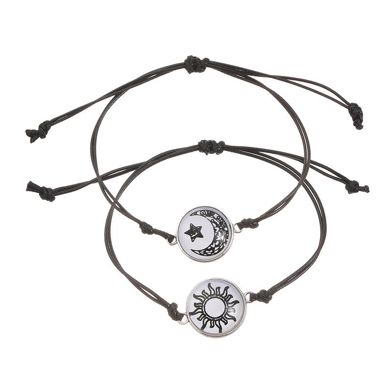 

2 шт./комплект. Персоналізований світловий браслет із сонцем і місяцем для коханця. Метелик. Мотузка. Шарм. Дружба. Вечірка. Ювелірні вироби. Аксесуари. Подарунок для пари.