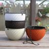Hanging Flower Basket Imitation Honeycomb Self Water Absorption Waterproof Outdoor Resin Plant Hanger for Garden