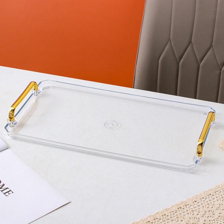 Small&Large Serving Tray with Handles Valet Tray Plastic Serving Tray for Party Kitchen Bathroom Dessert Table Cupcake Display