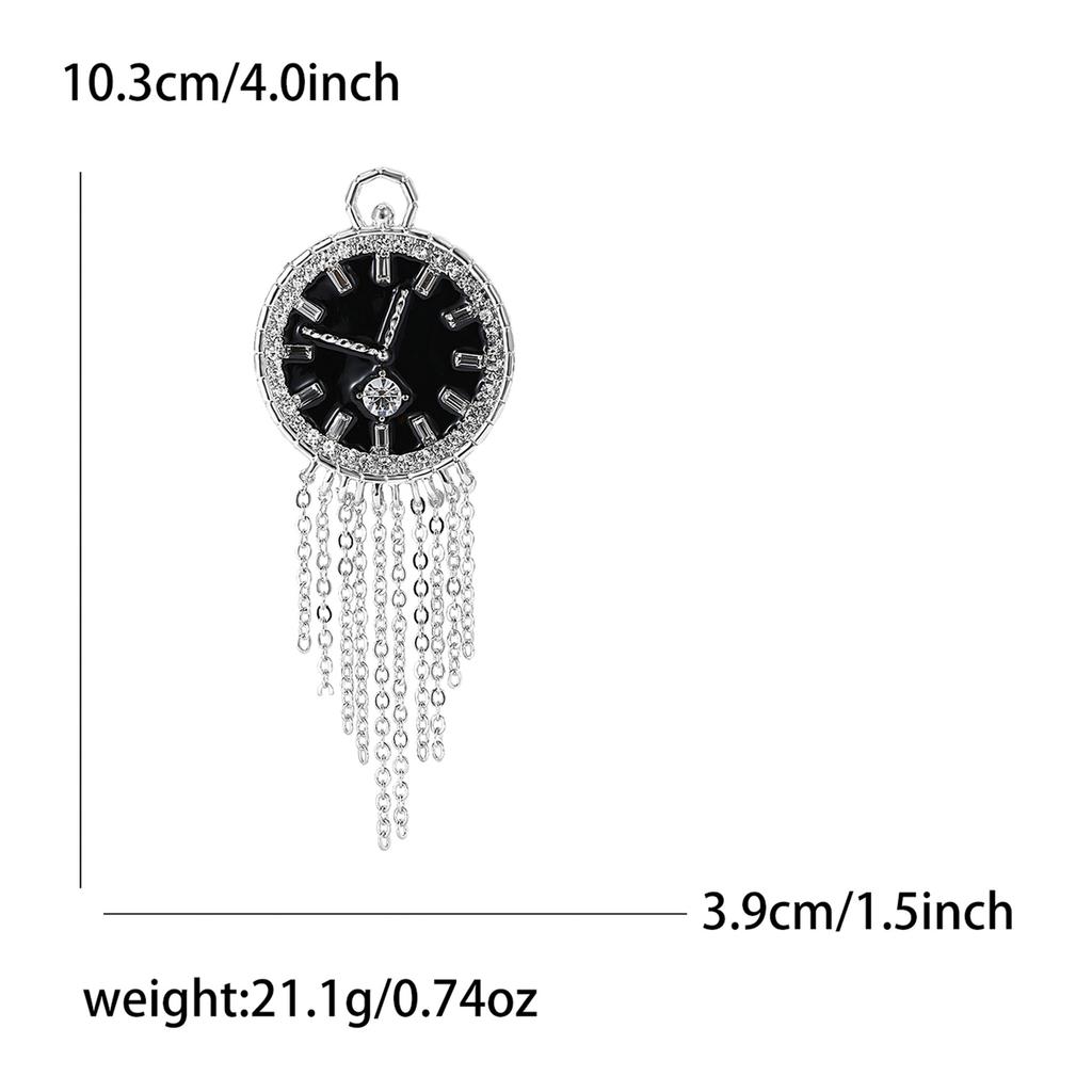 Creative Alloy Enamel Tassel Clock Brooch Fashion Personality Men'S And Women'S Sweater Cardigan Corsage Ornament Pin