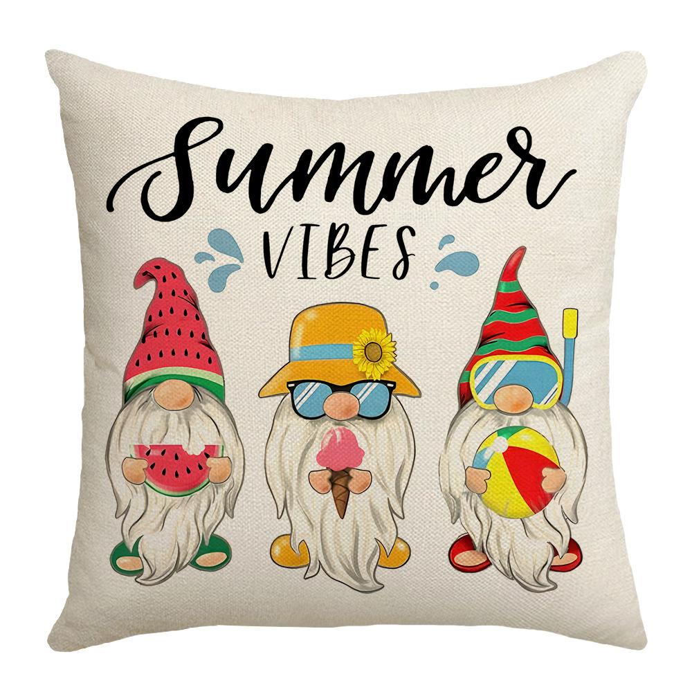 Hot Colorful Summer Home Bedroom Living Room Sofa Cushion Pillow Cover Linen Letter Print Cartoon
