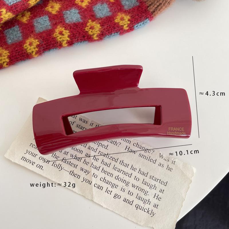 

Праздничная красная ацетатная заколка для волос: Простой, Универсальный Принцессный Стиль для Девочек