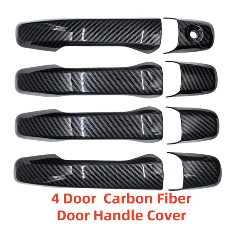 Carbon Car Accessory Door Handle Cover Trim Paste Style Chrome Silver For Ford Explorer 2011 2012 2013 2014 2015 2016 2017 2018