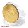 Collectible Art Gold Plated Bitcoin Coin - Physical Commemorative Casascius Bit BTC Metal Antique Imitation, Collection Gift
