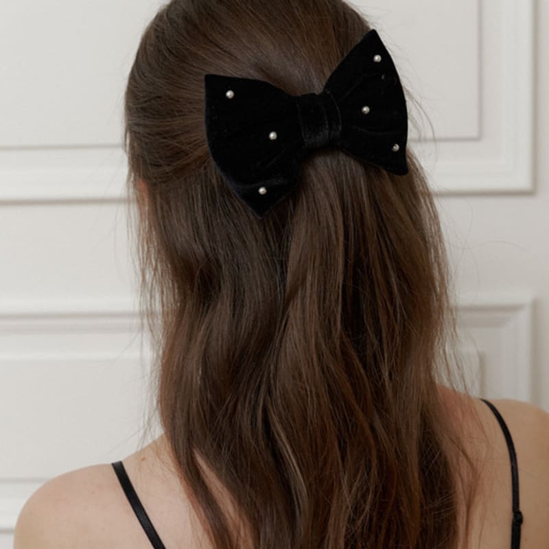 

KINDABABY adorable pearl velvet ribbon black