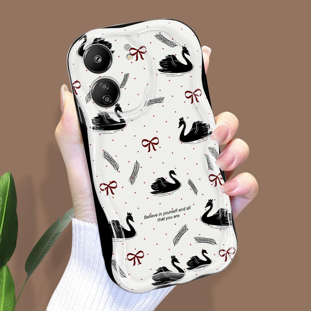 

Милый мультяшный узор, кремовая текстура, мягкий силиконовый чехол с волнистыми краями, чехол для телефона Xiaomi Redmi Redmi K40S чёрный