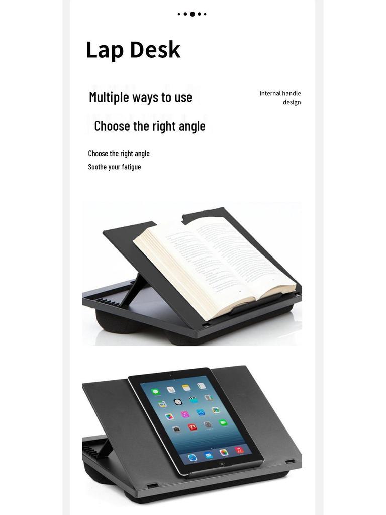 Black Laptop Bed Stand: Portable Folding Table for Office & Home