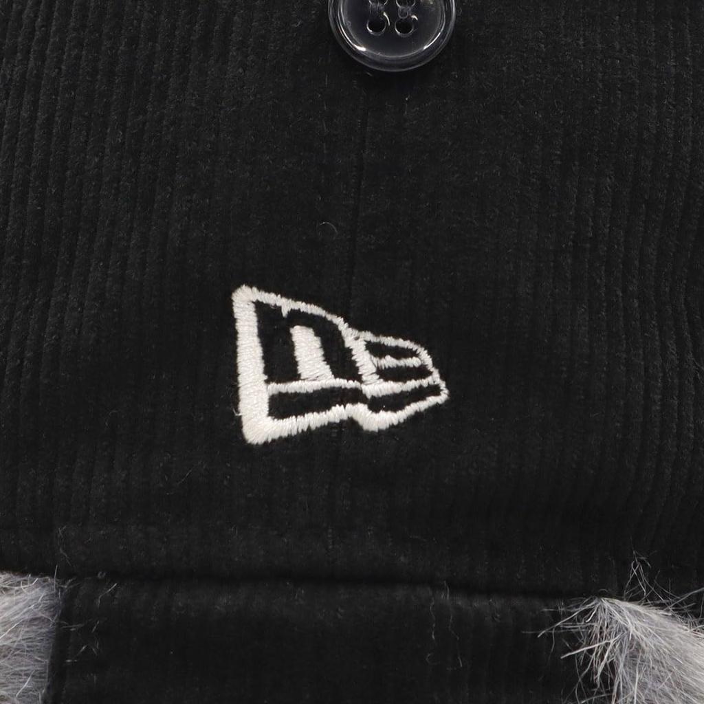 New Era The Trapper Pilot Corduroy with Cold Weather Dog 14667627 Cap, Fur, Protection, Black, Ears, CA, 8-Welt, Corduroy,
