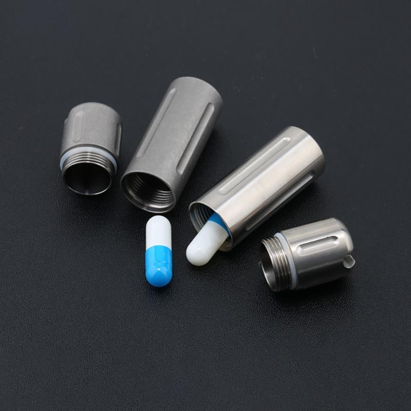 Titanium Alloy Waterproof Sealed Capsule Medicine Case Storage Container Bottle Keychain Home Travel Multi-function EDC Tool